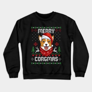 Merry Corgmas Ugly Christmas Sweater Funny Xmas Corgi Gift Crewneck Sweatshirt